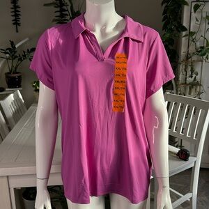 HEAD violet  golf shirt, short sleeve size XL breathable V-neck NWT